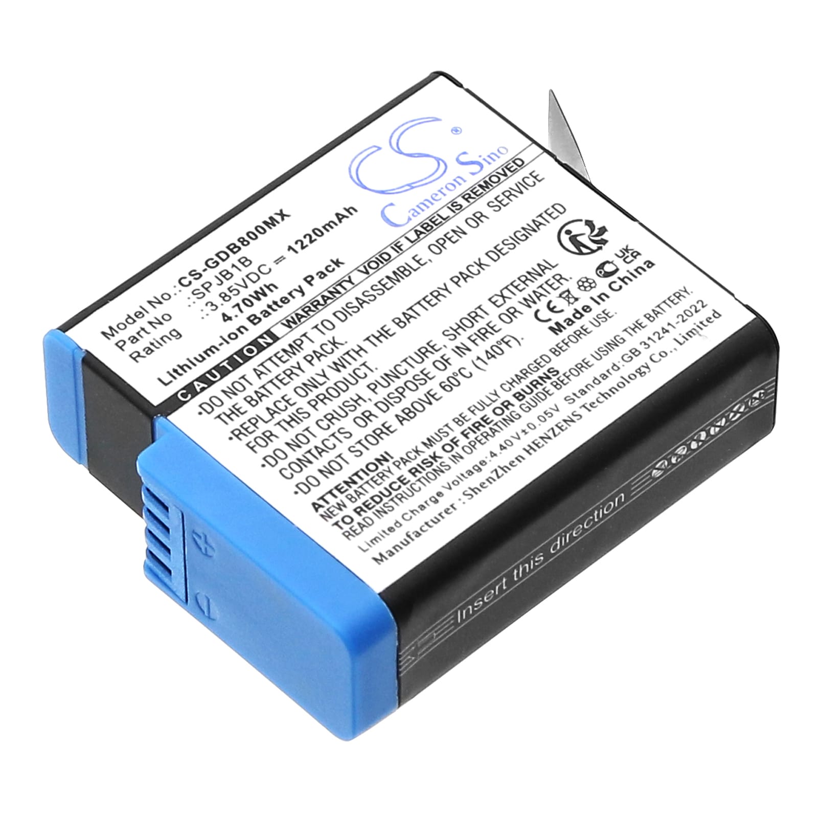 Batteri til GoPro Hero 5 Black mfl - 1.220 mAh