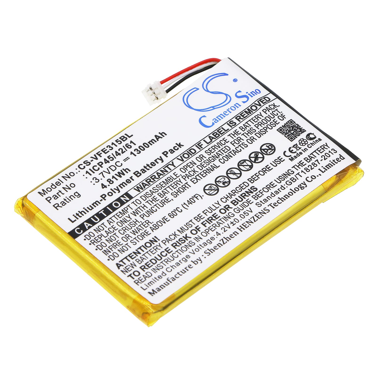 Batteri til Verifone e315 mfl - 1.300 mAh