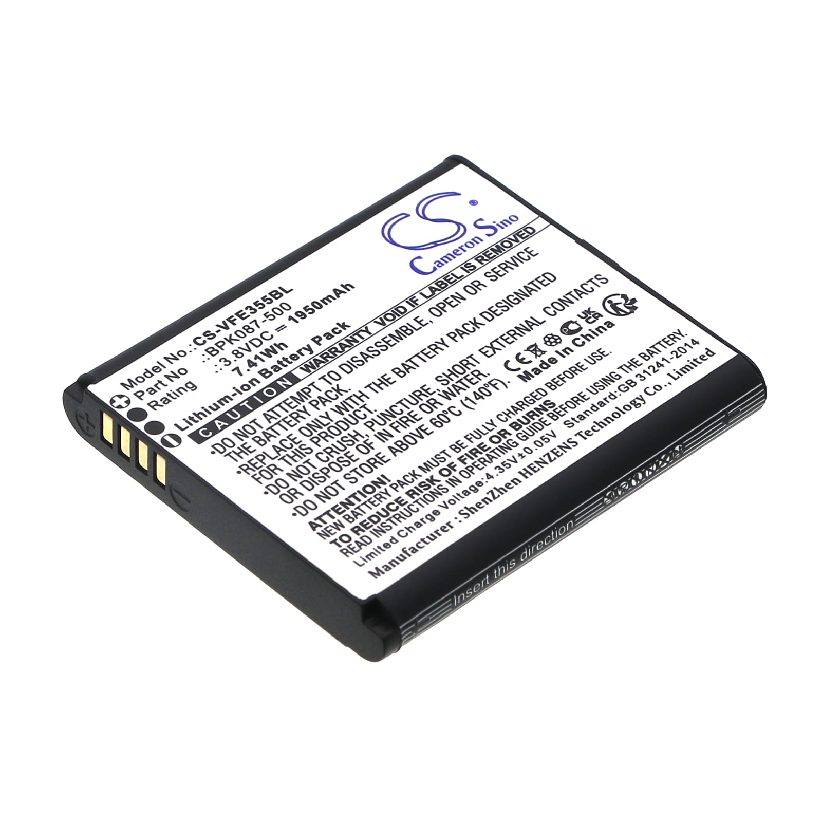 Batteri til Verifone e355 mfl - 1.950 mAh