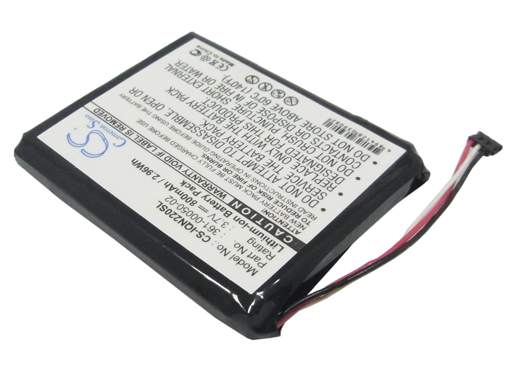 Batteri til Garmin Nuvi 2200 mfl - 800 mAh