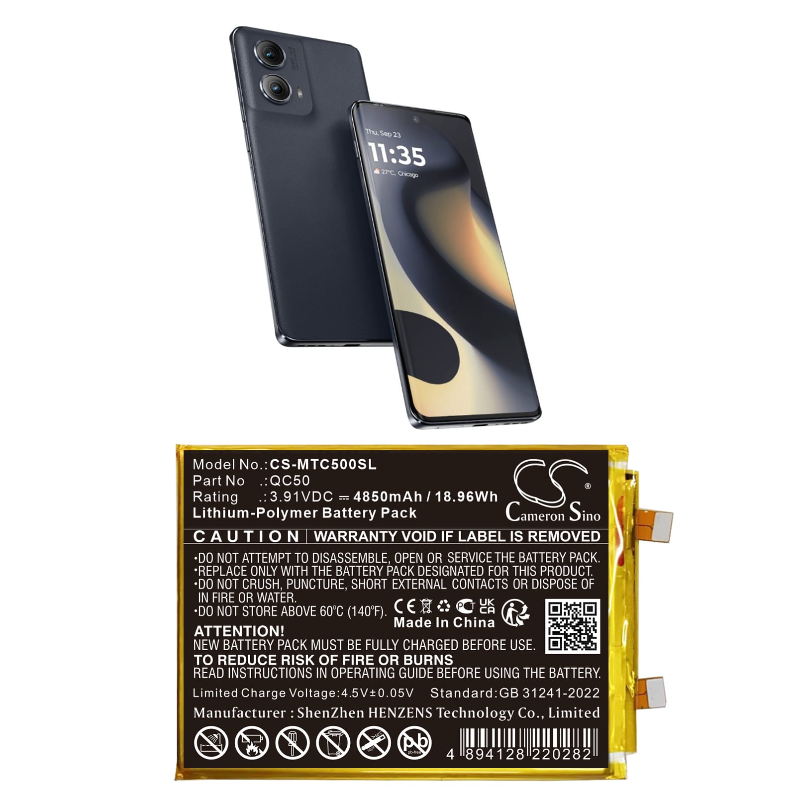 Batteri til Motorola Moto Edge 2024 mfl - 4.850 mAh