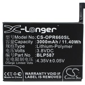 Batteri til Oppo R6607 mfl - 3.000 mAh