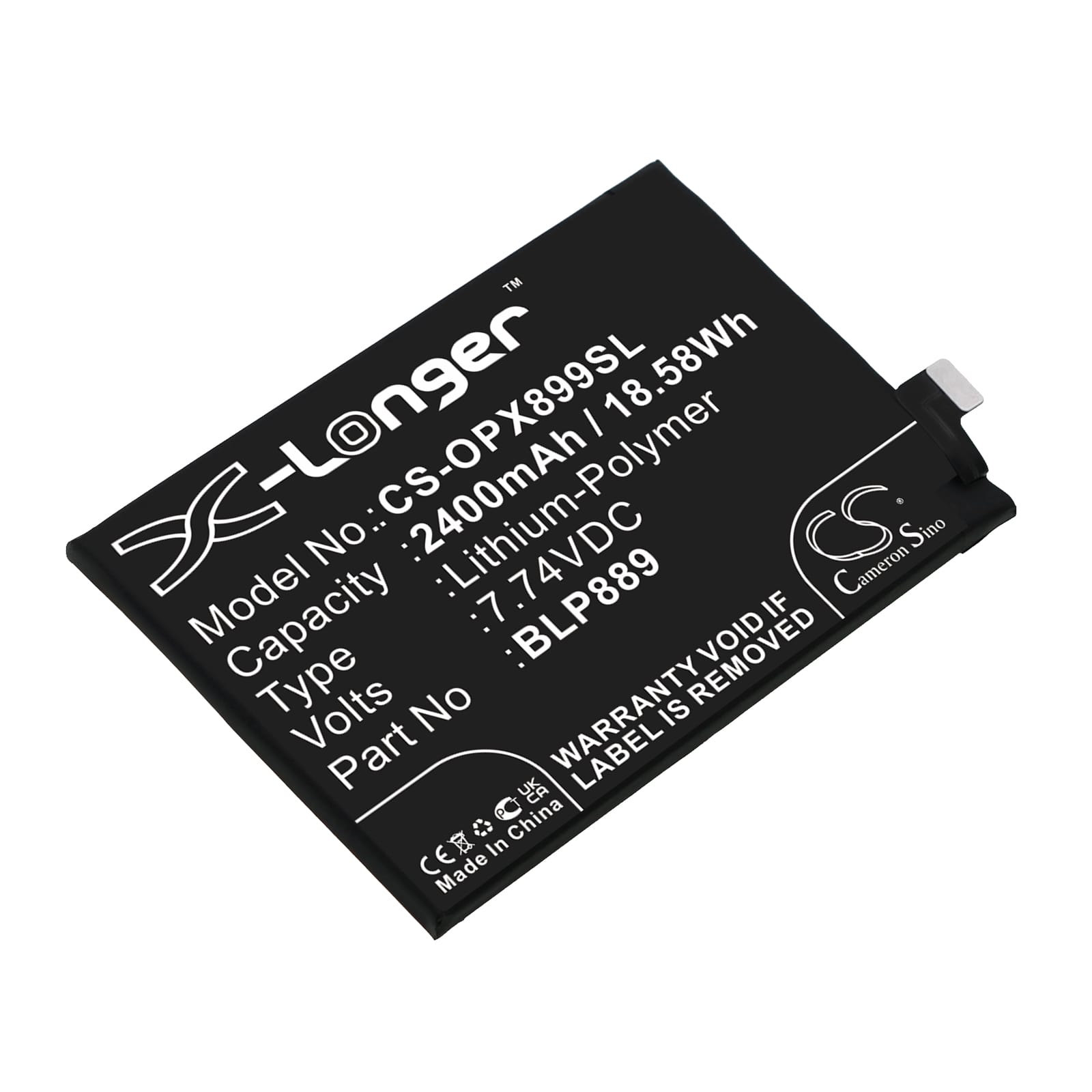 Batteri til Oppo Find X5 Pro mfl - 2.400 mAh