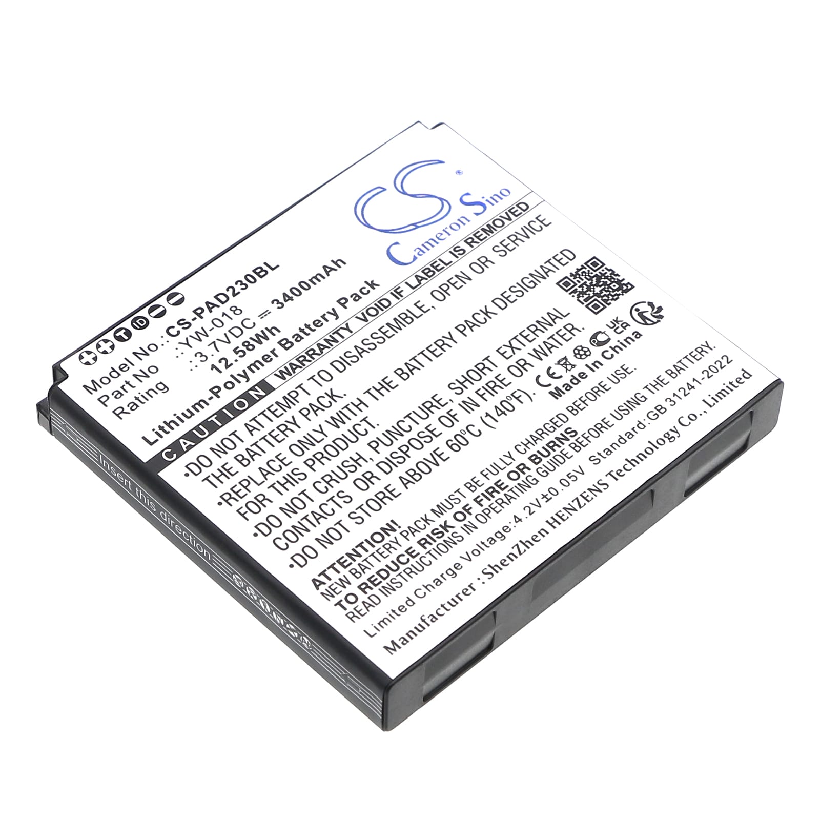 Batteri til Pax D230 - 3.400 mAh