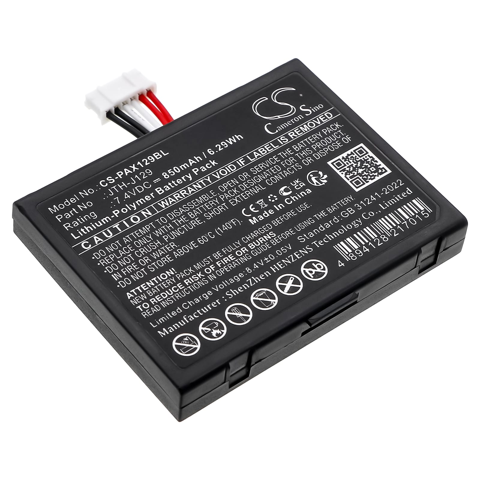 Batteri til Pax A910 mfl - 850 mAh
