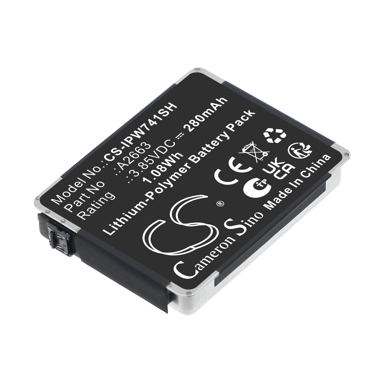 Batteri til Apple Watch Series S7 41mm mfl - 280 mAh